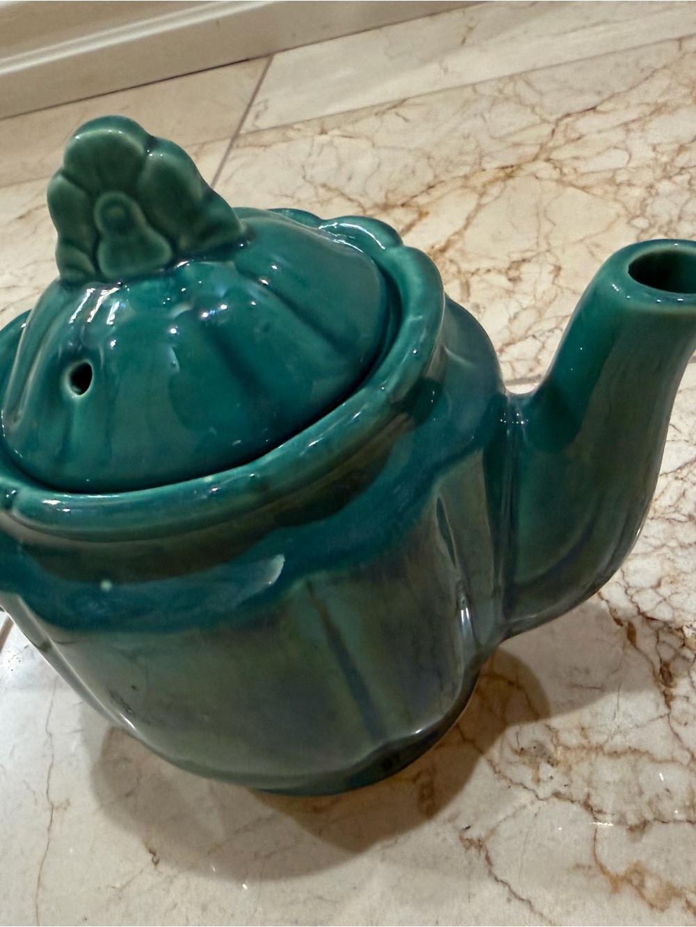 Vintage 1950’s USA Teal Glazed Piece with Handwritten Mark - Picture 3 of 7